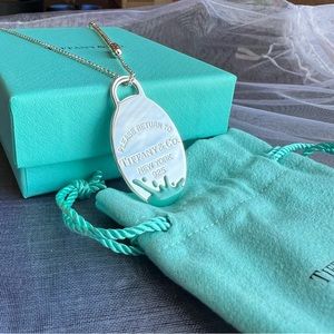 NEW Tiffany & Co. Return to Tiffany Blue Oval Splash Adjustable Necklace 28-30”